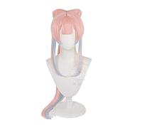 SEIZIS Game Genshin Impact Kokomi Cosplay Wig Long Pink Blue Heat Resistant Synthetic Hair Clip Ponytail Anime Cosplay Wigs + Wig Cap Cosplay Anime Wig Coser