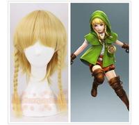 SEIZIS Hyrule Warriors Cosplay Perücke Weiblich Linkle Golden Braids Frauen Link Rinkuru Synthetisches Haar für Erwachsene Rollenspiel + Kostenlose Perückenkappe ALS Bild Cosplay Anime Wig Coser