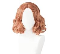 SEIZIS P5 Persona 5 Haru Okumura Short Curly Mixed Orange Pink Hair Heat Resistant Cosplay Costume Wig + Wig Cap Cosplay Anime Wig Coser