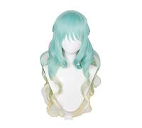 SEIZIS Tenkuu Shinpan Shinzaki Kuon Cosplay Wig High-Rise Invasion Long Curly Gradient Blue Gold Hair Halloween Anime Wigs + Wig Cap Cosplay Anime Wig Coser