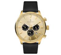Seizmont by Trendhim | Matheo Troika Watch II | for Men | Gold | 24-Hour Format, More time Zones, Date, Weekdays, Luminescence | Water Resistant up to 50 Meters | Danish Design