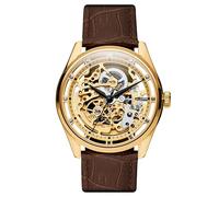 Seizmont by Trendhim Skeleton Watch Men Automatic | Gold-Tone 316L Stainless Steel Case with Brown Leather Strap | Sapphire Crystal & 5 ATM Water Resistant | Danish Design