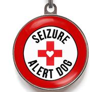 Seizure Alert Dog Tag - Add Emergency Info to The Back - Medical Assistance ID for Seizure Response or Alert Dogs - 2 Sizes - 36 Colour Options