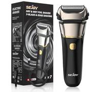 Sejoy Electric Razor for Men, Wet & Dry Foil Shaver with 3-Blade & Edge Shaving Area, 7500 RPM High Speed Motor, Digital Power Display, IPX7, Men's Electric Foil Shavers SKYFULL
