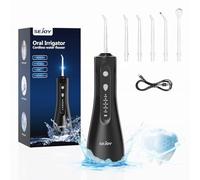 Sejoy Water Flosser with 300mL Tank 5 Modes 5 Jet Tips,Dental Oral Irrigator for Home and Travel for Oral Care (Black)