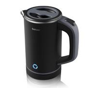 Sekaer Small Electric Tea Kettle Stainless Steel 0.8L Portable Travel Hot Water Boiler, Mini Electric Coffee Kettle with Auto Shut-Off & Boil Dry Protection, Cordless Base & LED Indicator