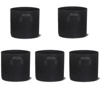 SEKAIHEWA Plant Grow Bags,5-Pack 5 Gallon Black Heavy Duty Nonwoven Vegetable Planter Containers Pots,Biodegradable Breathable Growbag for Potato Tomato Pumpkin Onion Strawberry(UK Outdoor Use)