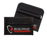 SEKAM Small Fireproof Bag (5 x 8 inches), Non-itchy Fireproof Money Bag for Cash, Valuables, Passport, Currency & Keys (2-Pack Black)