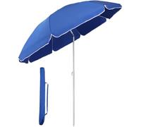 Sekey 1.6m Beach Umbrella with Cover, Portable Tilting Garden Parasol Umbrella, Small Parasol for Beach/Pool/Patio, Round Sunscreen UV20+, Royal Blue