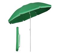 Sekey® 1.8m Beach Umbrella with Cover, Portable Tilting Garden Parasol Umbrella, Small Parasol for Beach/Pool/Patio, Round Sunscreen UV20+ Green