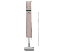 Sekey Diameter 300 cm Parasol Protective Cover with Pole, Cover for Garden Umbrella with Ventilation Holes, Cover for Market Umbrella/Balcony Umbrella, 100% Polyester, Waterproof, Khaki