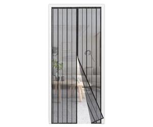 Sekey Door Curtain, Fly Screen Balcony Door, 85 x 225 cm, Black, Magnetic, Easy Assembly, Door Frame Attachment, Insect Protection, Good Air Circulation