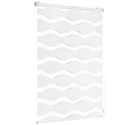 Sekey Double Roller Blind Waves Klemmfix No Drilling for Windows Double Roller Blind 100 cm Wide Duo Roller Blind Wave Blind Sun Protection 100 x 150 cm White