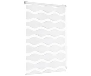 Sekey Double Roller Blind Waves Klemmfix No Drilling for Windows Double Roller Blind 50 cm Wide Duo Roller Blind Wave Blind Sun Protection 50 x 100 cm White