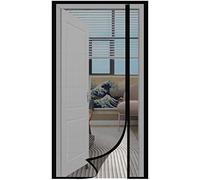 Sekey Fly Screen Door Curtain Against Cat Scratches Side Opening Fly Screen No Drilling Balcony Door Fly Curtain Made of Fibreglass Net Black 90 x 200 cm