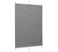 Sekey Honeycomb Pleated Blind, No Drilling, Blackout Roller Blind, 100% Blackout Opaque, Klemmfix, Aluminium Rail, Grey, 75 x 120 cm (W x H)