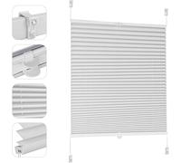 Sekey Pleated Blind No Drilling 75 x 150 cm Easy to Install Opaque Roller Blind for Windows White