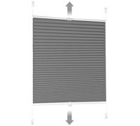 Sekey Pleated Blind, No Drilling Blackout, Window Pleated Blind Klemmfix Blind, 50 cm Wide, Tensioned Opaque Sun Protection Window Blind, 50 x 130 cm, Grey