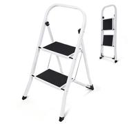 Sekey SGS EN14183 Folding 2 Steps, Sturdy Steel Step Ladder, Non-Slip, Space-Saving, Foldable Step Stool for Household and Home, SGS EN14183, Maximum Load 150 kg