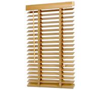 Sekey Wooden Venetian Blind 50 mm Natural Wood Colour Adjustable Blinds 80 x 160 cm