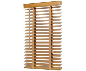 Sekey Wooden Venetian Blind, 50 mm, Real Wood, Adjustable Blind, 80 x 130 cm, Beech