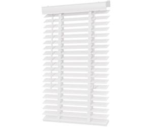 Sekey Wooden Venetian Blind 50 mm Real Wood Adjustable Blinds 90 x 130 cm White