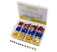 SeKi 0.5-4 mm Parts Ring Terminal Assortment Insulated 360 Pieces 0.5-6.0 mm² M4/M5/M6/M8 Cable Lugs Crimp Connector Set According to DIN Colour Coded Mixed