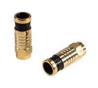 Seki 10 x F-Compression Connectors 7.2 mm Gold Coaxial SAT TV Cable Connector for RG6 RG59 Cable Pack of 10 F-Connector