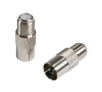 Seki 10 x F Female to IEC Female Adapter Coaxial Antenna Adapter for TV Cable Satellite Receiver Coaxial Connector RG6 RG59 F to IEC Coupling Copper Pack of 10