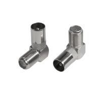 Seki 10x IEC Male to IEC Female Angle Adapter Coaxial SAT TV Antenna Connector for RG6 RG59 Cable Metal Pack of 10