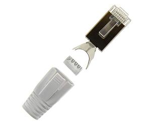 SeKi 10x Network Connectors White CAT 7 6A 5 RJ45 LAN Network Crimp Connector Kink Protection