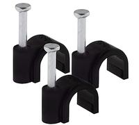SeKi 12 mm Nail Clamp, Pack of 100, Black Cable Clamp, Cable Attachment, Universal Clamp Including Nail