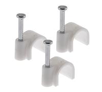 SeKi 12 mm Nail Clamp, Pack of 100, White Cable Clamp, Universal Clamp with Nail