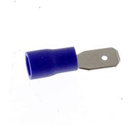 SeKi 14163, Blue, 25 x Flat, 1.5-2.5 mm², 0.8 x 4.8 mm, Partially Insulated Cable Lug Connector, 1,5-2,5mm²