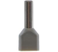 SeKi 14223 Twin Wire End Ferrules 2 x 4.0 mm², Grey, Pack of 100, Gray, 4,0mm²