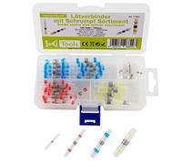 SeKi 17401 Solder Connectors with Shrink 100 Pieces Assortment, 4 Different Sizes Tube from 0.25-6.0 mm², Heat, Cable, Butt, Mixed