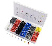 SeKi 17404 Aderendhülsen isoliert Teile 1200 Pieces Wire End Ferrules Set 0.50 mm² -10 mm Assorted Colours According to DIN Standard Insulation Cable Sleeves, Mixed