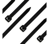 Seki Cable Ties - Pack of 100 - Black 200 x 2.5 mm Tear-Resistant up to 8.2 kg - Nylon PA6.6 - Self-Locking - Cable Tie Set for Cable Management, Household, Workshop & Industry