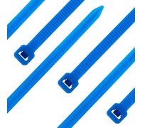 Seki Cable Ties - Pack of 100 - Blue 200 x 4.8 mm Tear-Resistant up to 22.7 kg - Nylon PA6.6 - Self-Locking - Cable Tie Set for Cable Management, Household, Workshop & Industry