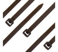 Seki Cable Ties - Pack of 100 - Brown 200 x 4.8 mm Tear-Resistant up to 22.7 kg - Nylon PA6.6 - Self-Locking - Cable Tie Set for Cable Management, Household, Workshop & Industry