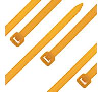 Seki Cable Ties - Pack of 100 - Orange 100 x 2.5 mm Tear-Resistant up to 8.2 kg - Nylon PA6.6 - Self-Locking - Cable Tie Set for Cable Management, Household, Workshop & Industry
