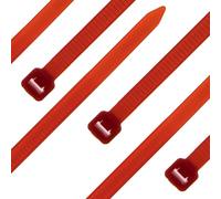 Seki Cable Ties - Pack of 100 - Red 150 x 3.6 mm Tear-Resistant up to 19 kg - Nylon PA6.6 - Self-Locking - Cable Tie Set for Cable Management, Household, Workshop & Industry