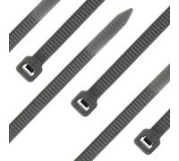 Seki Cable Ties - Pack of 100 - Silver 380 x 4.8 mm Tear-Resistant up to 22.7 kg - Nylon PA6.6 - Self-Locking - Cable Tie Set for Cable Management, Household, Workshop & Industry