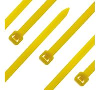 Seki Cable Ties - Pack of 100 - Yellow 150 x 3.6 mm Tear-Resistant up to 19 kg - Nylon PA6.6 - Self-Locking - Cable Tie Set for Cable Management, Household, Workshop & Industry