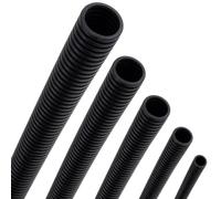 Seki Corrugated Pipe 4.5 mm Unslotted 20 m Black - Cable Protection Tube PP Flexible - Inner Diameter 4.5 mm - Indoor and Outdoor Use - Cable Protection Hose for Car Electrical Installation