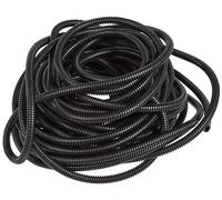 SeKi Flexible Corrugated Pipe Inner Diameter 7.0 mm 20 m Slotted Open Marten Protection Empty Tube Cable Protection Cable Sheath - Black, Diameter 7.0 mm Inner