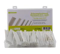 SeKi Heat Shrink Tubing 2:1 Parts White Heat Shrink Tubing Assortment in Colour 80 Pieces in 6 Sizes (30 x 1, 10 x 2.5 mm, 20 x 4 mm, 10 x 6 mm, 6 x 10 mm, 4 x 13 mm) Each 10 cm Long