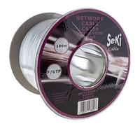 Seki Network Cable Cat 5e 100 m F/UTP, Installation Cable, LAN Ethernet Cable, Cat5E Installation Cable, Data Cable According to BauPVO, 313464