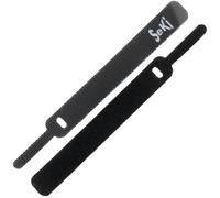 Seki Pack of 10 Velcro Cable Ties Black 11.5 cm Velcro Tape 12 mm Wide Cable Management Cable Organiser Reusable Velcro Cable Ties Velcro Fastener with Eyelet