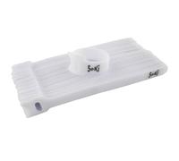 SeKi Pack of 50 Velcro Cable Ties, White, 15 cm, Velcro Tape, 12 mm Wide, Cable Management, Cable Organiser, Reusable Velcro Cable Ties, Velcro Ties with Eyelet